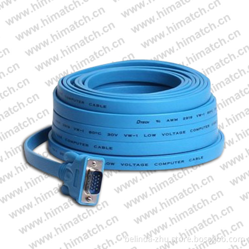 Flat VGA Cable for Projector, CRT, LCD, Monitor